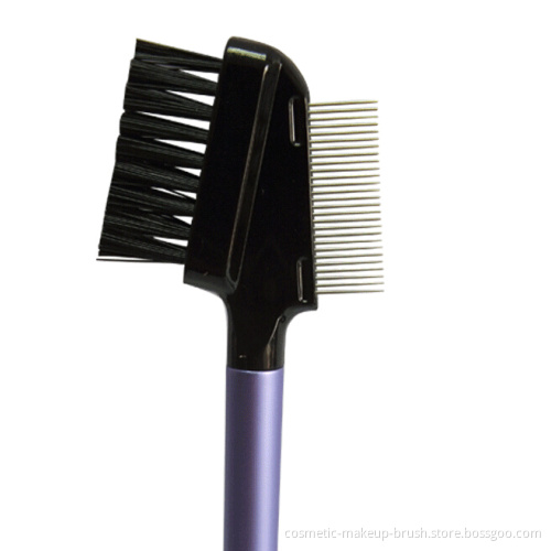 Purple long handle eye brow brush